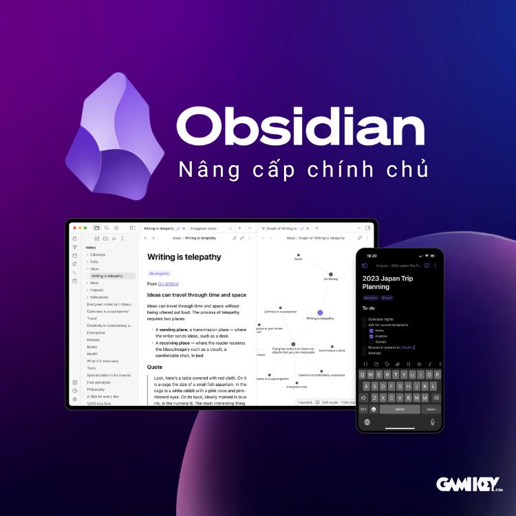 Upgrade to Obsidian 12 months — Easy Note-taking Software