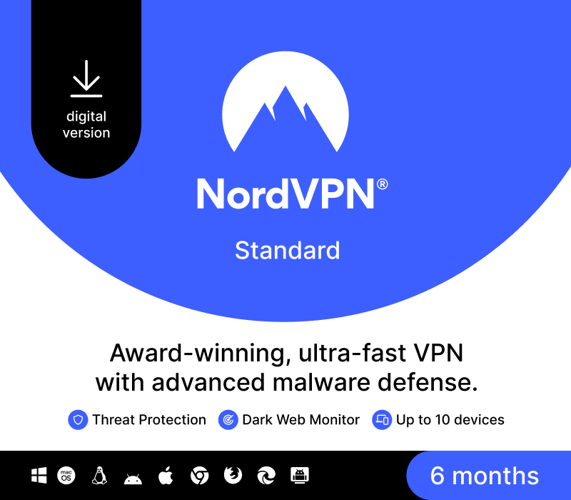 NordVPN Standard CA Activation Key (6 Months / 10 Devices)